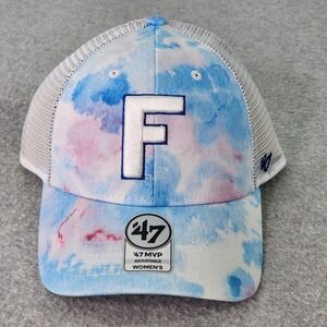 Florida Gators UF Tie Dye Hat Womans Adjustable Blue White Mesh Logo Cap 47 MVP